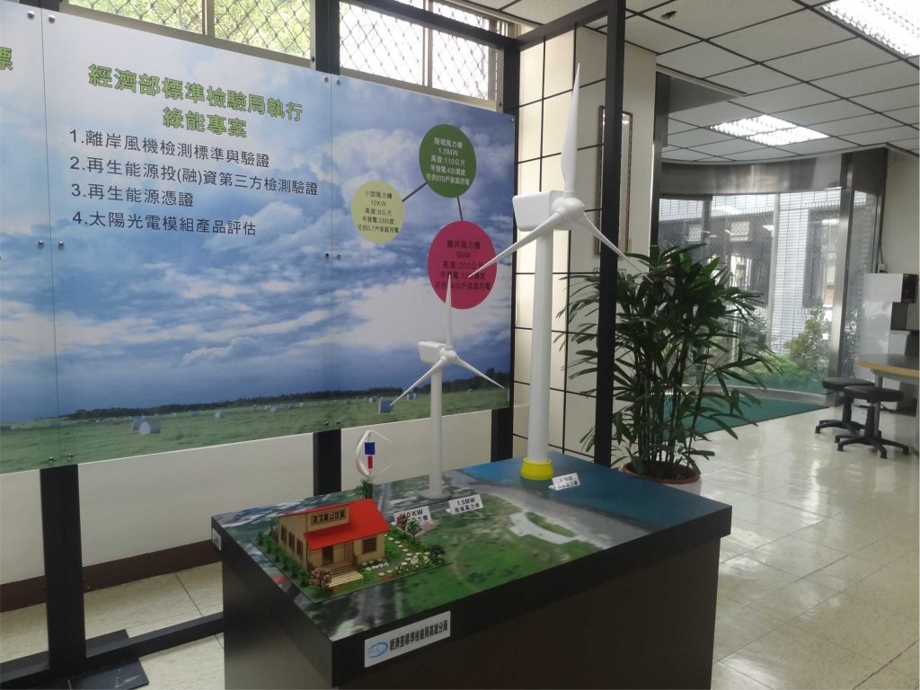 經濟部南檢局風力機展示模型搭配工程說明背板示意